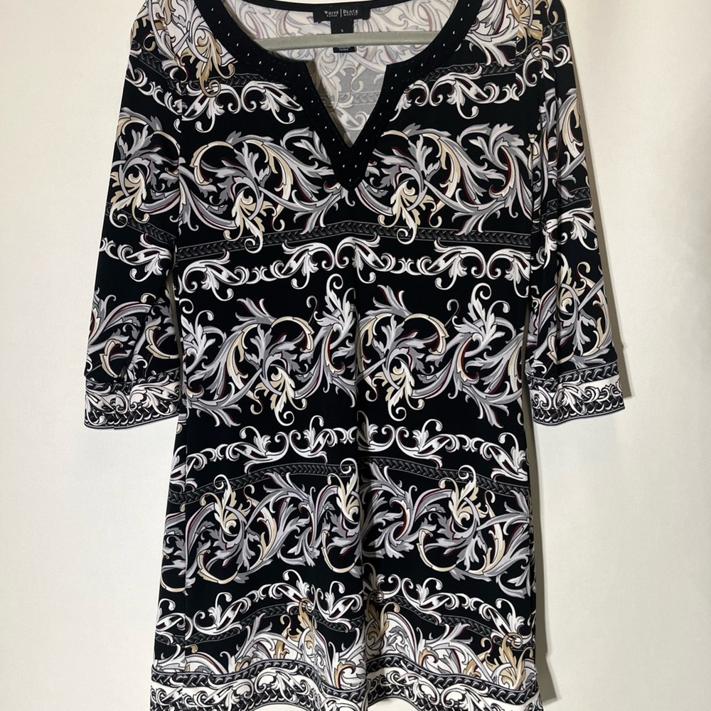 Black and White Printed Women's Top